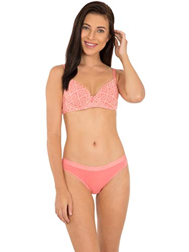 Image of Jockey 1245 Women's Under-Wired Padded Super Combed Cotton Elastane Stretch Multiway Styling T-Shirt Bra with Detachable Straps (Colors & Prints May Vary)