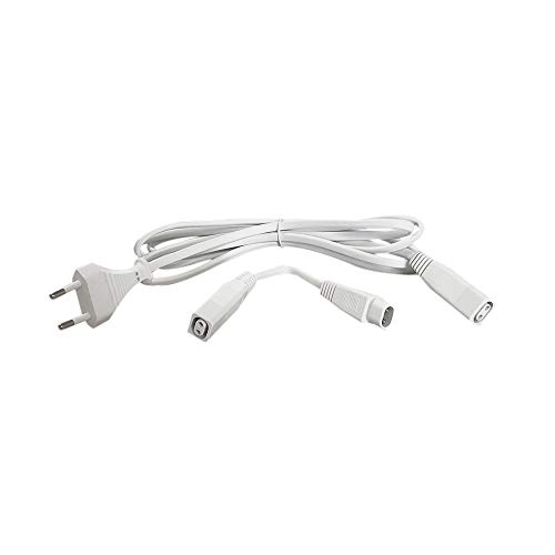Lampenlux Verbindungskabel Weiß 2-polig 17cm und Anschlusskabel 180cm Weiß 230V