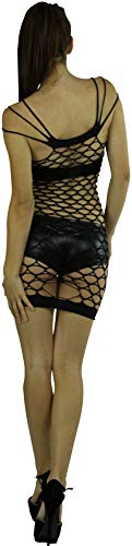 Image of ToBeInStyle Women's Stretch See Through Fishnet Novelty Mini Rave Party Dress