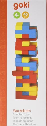 Goki   Torre de equilibrio de madera, 45 piezas (Gollnest Kiesel KG G1005/973) Multicolor (HS973)