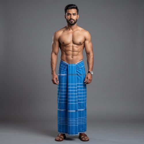 Image of Men's Cotton Lungi | Soft Breathable Wrap Around Lungi | Comfortable Daily & Home Wear for Men