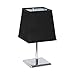 Simple Designs LT2062-BLK Mini Chrome Squared Empire Fabric Shade Table Lamp, Black