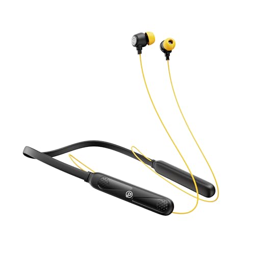 Image of OOGE Tune 8 Bluetooth Neckband Headphones, 30H Playtime, Hi-Fi Bass Sound, Magnetic Ear Tips, IPX4 Sweatproof, Type-C Charging, Clear Mic (Blonde Yellow)