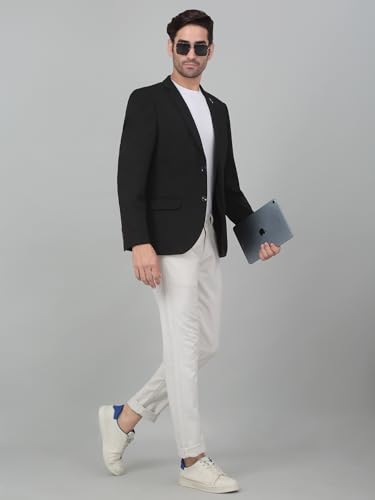 Image of Cantabil Self Design Full Sleeves Notch Lapel Casual Blazer for Men | Casual Blazer for Men | Men Blazer for Casual (P MBZC00057)