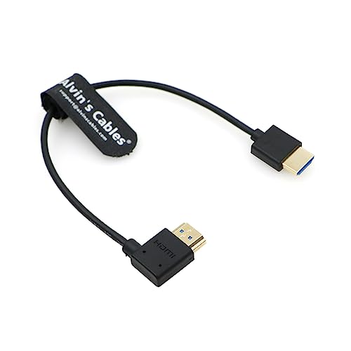 Alvin's Cables 8K 2.1 HDMI Cable High Speed for Atomos Ninja V Monitor Straight to Left Angle HDMI Cord for Z CAM E2, Sony FS5