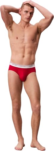 Calvin Klein Herren 3er Pack Unterhosen Hip Briefs Balance mit Logobund, Mehrfarbig (Empower/Grey Heather/Black), L 4