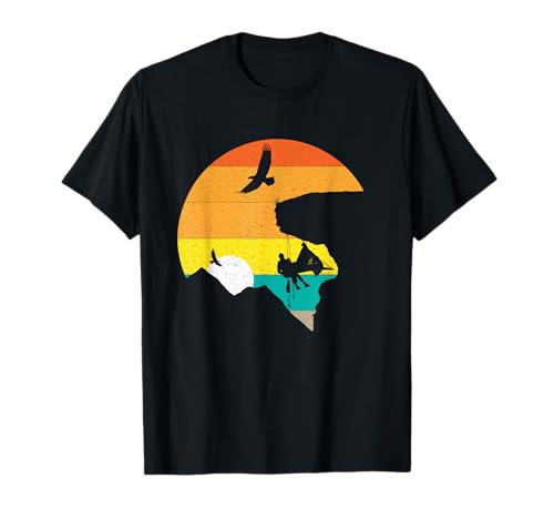 Big Wall Climbing Retro Climber Portaledge Sunset T-Shirt