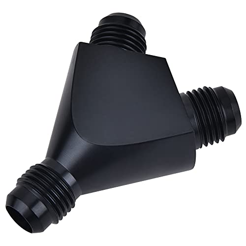 EVIL ENERGY 6AN Y Adapter Block Coupler Union Fitting Splitter Flare Male Thread Aluminium Alloy Black