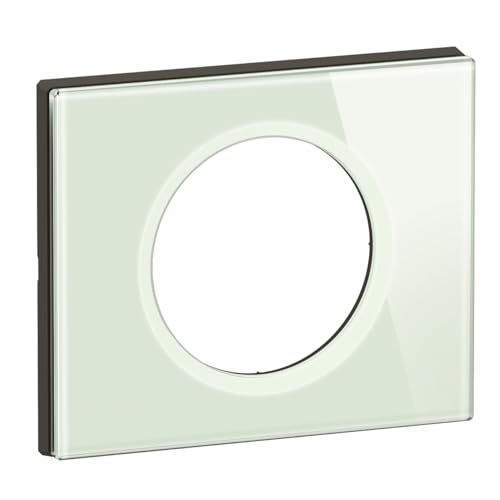 LEGRAND - Plaque Céliane - Plaque de Finition pour Prises et Interrupteurs Céliane - 1 poste - Verre opale Blanc