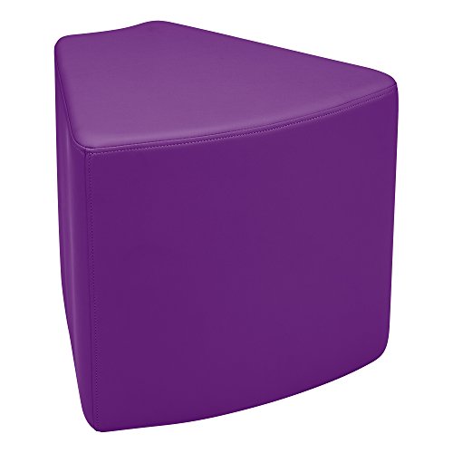 Image of Sprogs 18 inch H Structured Wedge Stool -Flexible Modular Collaborative Soft Seating for Office, Home, Lounge and School Classrooms with Durable Frame & Set of 2 inch Casters Add-on -Purple