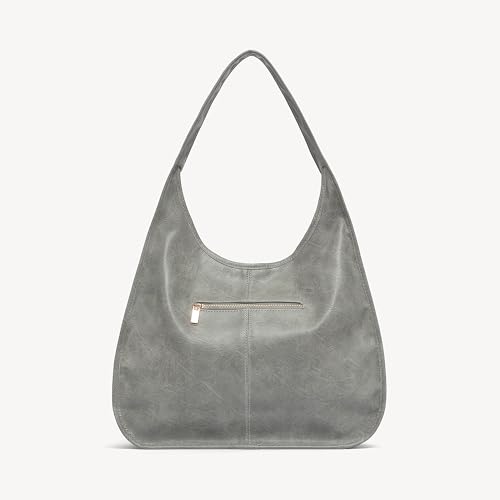 Image of NEWBELLA Hobo Purse, PU Leather Shoulder Bag, Tote Handbag for Work and Travel (Quartz Grey)