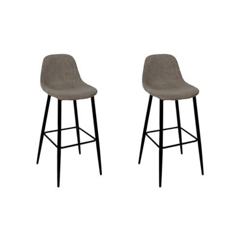 HOME DECO FACTORY - Lot de 2 chaises de Bar Modernes avec Assise côtelée - Confort Optimal - Dimensions 46,5x100,5x49,5 cm - Hauteur d'assise 70,5 cm -...