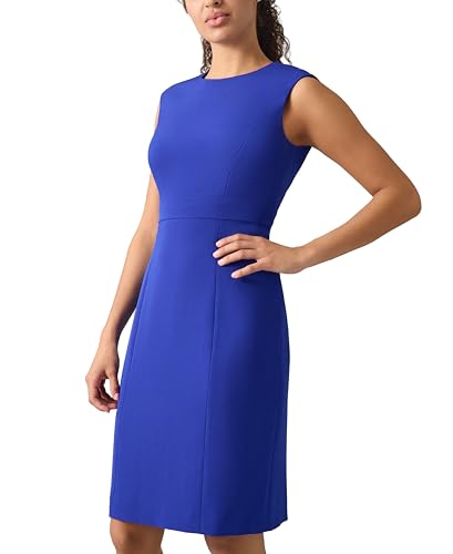 Image of Kasper Women's Sleeveless Sheath Dress with Seamed Waist Detail