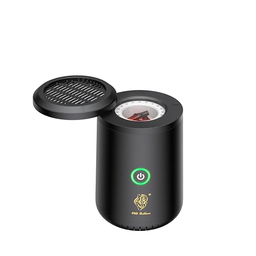 Portable Electric Incense Burner Rotating flip USB Aroma Diffuser Mini Arab bakhoor Muslim Incense Holder for Car and Home (Special Coal briquettes Charcoal Fragrance)