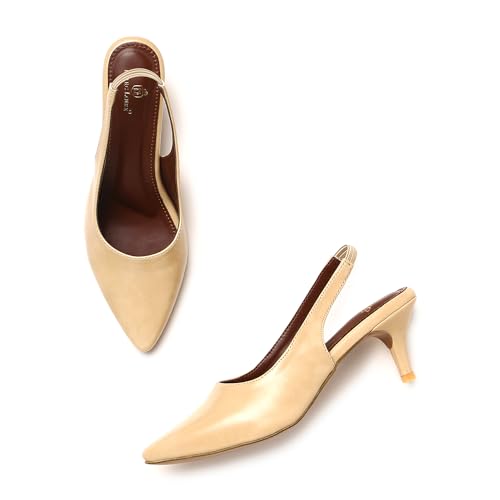 Image of Marc Loire Women Slip on Kitten Heel Pumps for Office Wear