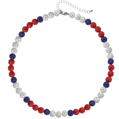 Baseball Necklace - Glitter Bling Clay Beaded Ice Collection Necklace for Men Boys Cool Gifts for Baseball Players Lovers