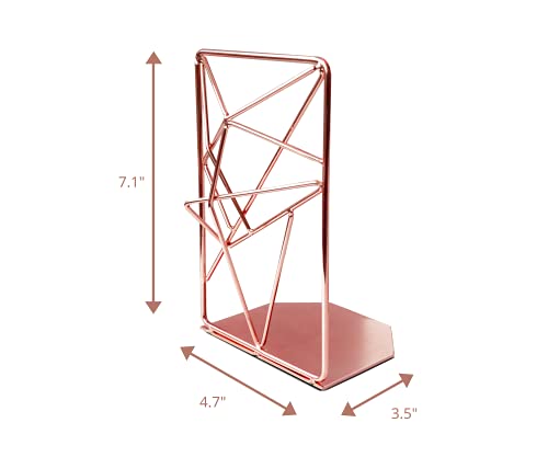 Ezdc Rose Gold Liquid Metal Bookends Decorative Pair, Stereoscopic Decorative Bookends For Shelves, Book Holders For Shelves, Book Ends For Office¡K #TOP1