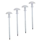 TOBBOMEY 4 Piezas Clavos de Acero Inoxidable Espiral para Camping de Fijación Segura para Tiendas y Toldos Terrenos Duro y Blando Accesorios Prácticos para Acampada al Aire