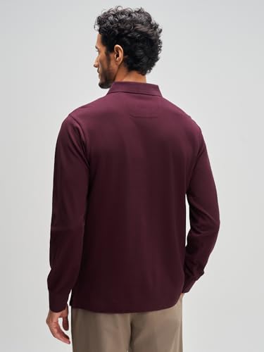 Image of XYXX Men's Solid Cotton Polo T-Shirt | Polo Neck Tshirts | Full Sleeves | Solid-Regular Fit
