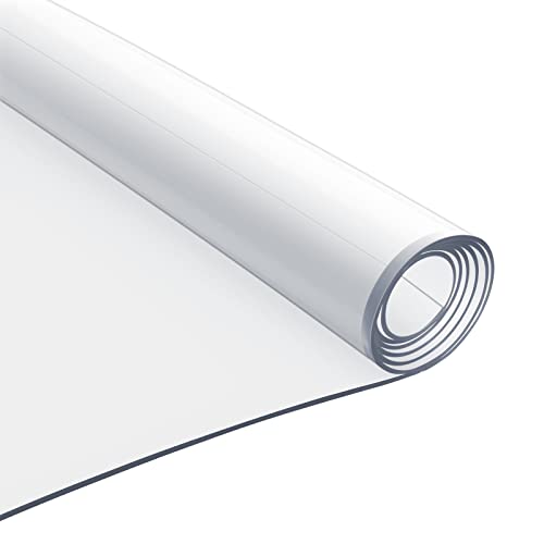 Nappe Transparente en PVC, Film de Protection de Table, Nappe Cristal Transparente Épaisse 2mm, Film de Protection Couvercle de Table, Facile Nettoyer, Imperméable, Résistant aux Rayures, 200*90cm