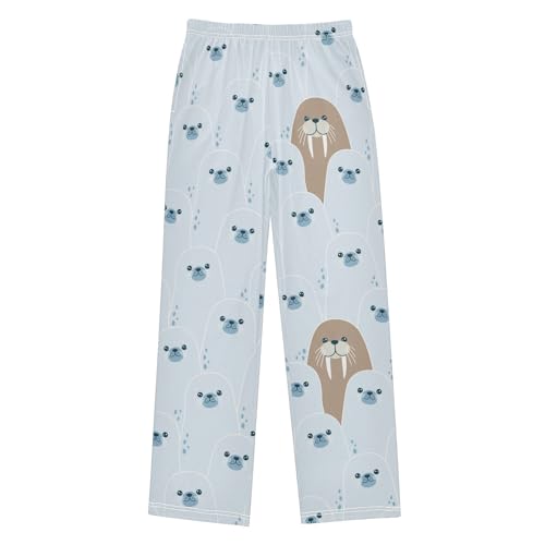 Boys' Pants Cute Fur Seal Walru Long Bottoms Jogger Pants Elastic Waist Trousers with Pockets S-XL