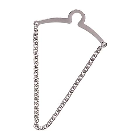 JISADER Fashion Men Tie Chain Necktie Link Chain Tie Clip Single Loop Brooch Silver Cover