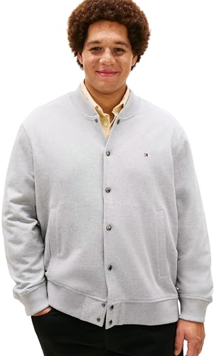 Sweatshirts pour Hommes gris de marque Tommy Hilfiger en taille 3XL vêtement chaud style bomber