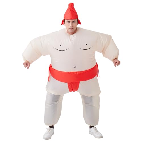 IRETG Inflatable Sumo Wrestling Suits for Adults(4.9ft-5.9ft) Funny Blow-Up Sumo Wrestler Costume for Halloween