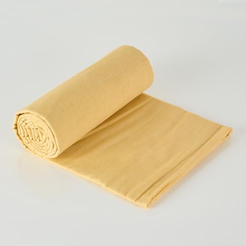 Image of 100% Pure Cotton 3 Layer Dohar, Single Bed Blanket Comforter, (60''X90'' / 152X230 CM), Uni Chambray, Skin Friendly Dohar, Color - Mimosa