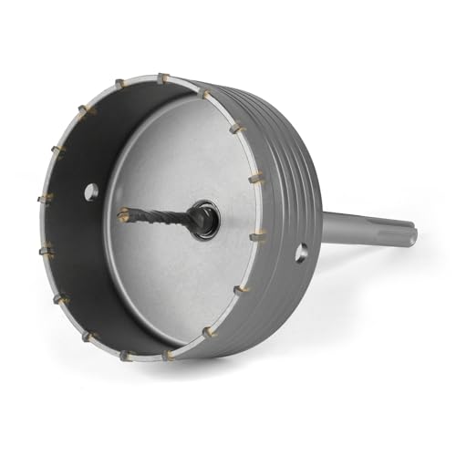 Image of BINOTA 150 mm (5-15 /16 inch) Concrete Hole Saw with SDS-MAX Shank | Tungsten carbide drill bit; SDS-Max shank (220 mm); Cross-type center drill; Dry drilling for concrete /brick /stone /masonry