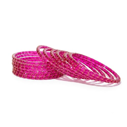 Image of Raindrop Crystal Glass Bangles, Pack of 12