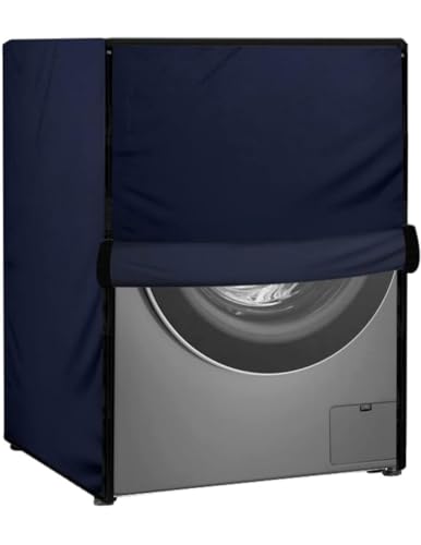 Image of Waterproof & Dustproof Top Front Load Washing Machine Cover for 6 kg 6.5 kg 7kg & 7.5 kg Compatible for IFB LG Samsung Whirlpool Bosch Haier | Siemensfor with Pipe Holes (Navy Blue)