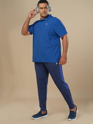 Image of TECHNOSPORT Men's Solid Slim Fit Polo Collar T-Shirt MATPIQ Half Sleeve Button Polyester for Gym Golf Casual Anti Odour UPF50+