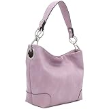 Hobo Shoulder Bag with Big Snap Hook Hardware (Lilac)