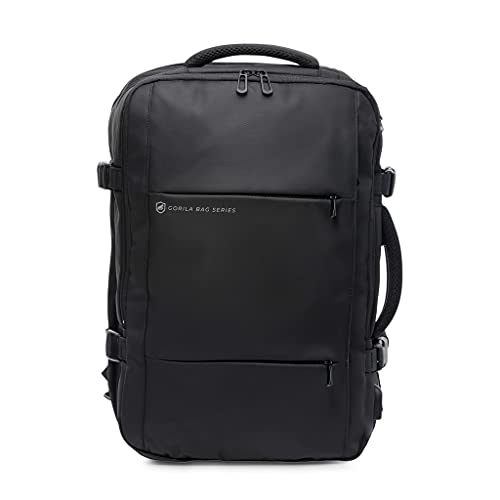 Gshield Mochila Mala de Mão Executiva Armor para Notebook até 17.3'' Expansível 27 a 40 Litros, Porta USB Integrada, Resistente à Água, Preta