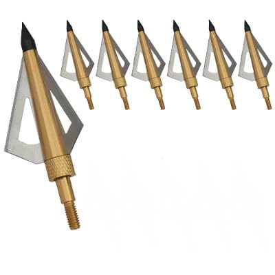 Broad and Heads,3 Archery Tip - 125 g - Gold - 6pc Pack 1