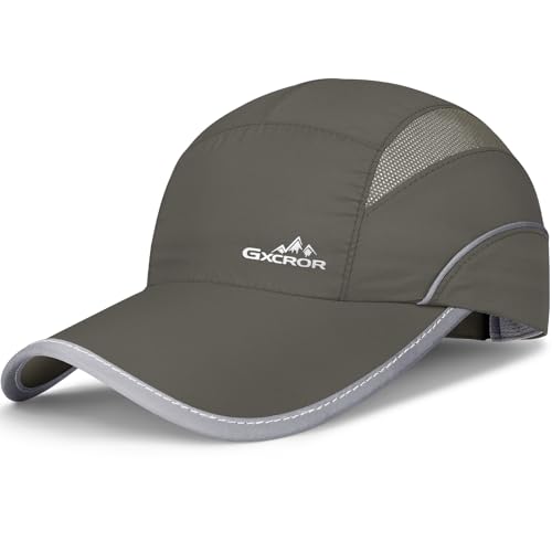 Image of GXCROR Quick-Dry Running Hat for Men & Women - UPF 50+ Breathable Mesh, Reflective Sports Cap for Outdoor, Hiking