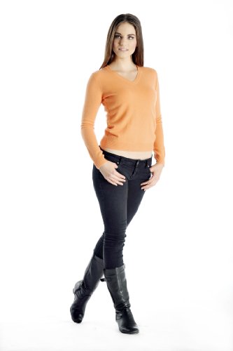 Cashmere Boutique womens Long Sleeve Fitted Style 100% Cashmere V Neck Sweater3