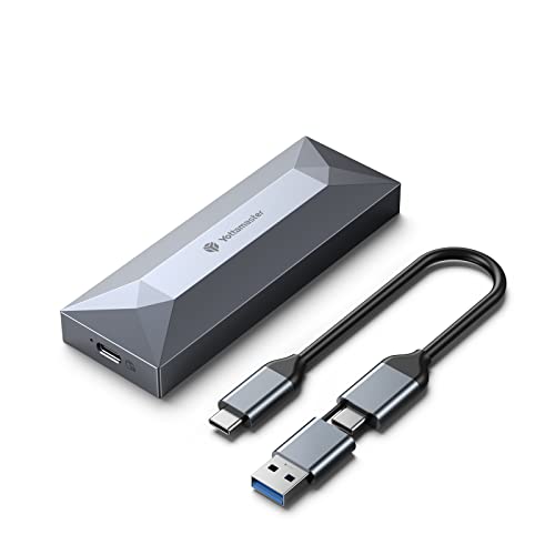 Yottamaster NVMe Enclosure 20Gbps USB C External M.2 SSD Adapter USB3.2 M2 SSD Case for PCIe NVMe M-Key/M+B Key 2230/2242/2260/2280 SSD, UASP&Trim [2022 Newest] Grey