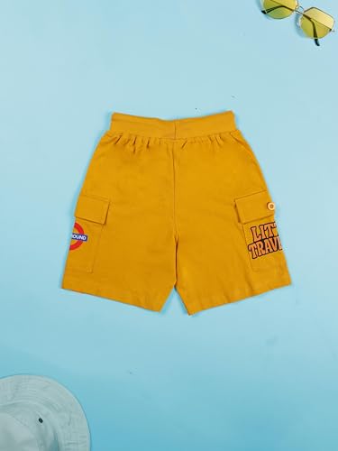 Image of KiddoPanti Boys 100% Cotton Knitted Above Knee Length Basic Cargo Shorts