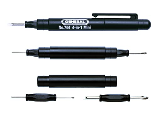 General Tools 744 Pocket 4-In-1 Mini Screwdriver , Black #TOP2