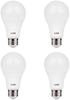 LUNO A19 Dimmable LED Bulb, 11W (75W Equivalent), 1100 Lumens, 2700K (Soft White), Medium Base (E26),UL & Energy Star (4-Pack)