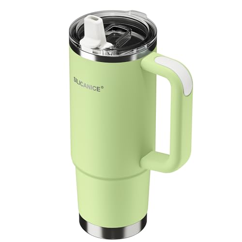 Image of For Travel & Gym - Never Drink from a Moldy Lid Again: 30oz Hygienic Tumbler, 100% Leakproof Lid & Removable Foldable Spout. Reinforced Base, Fits Cup Holders- Key Lime