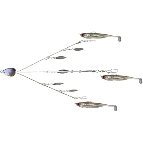 3 Arm Spinner Trolling a Rig, Saltwater Alabama/Umbrella Rig Kit for Stripers Fishing, Gold Shad School Fish Lure Cover