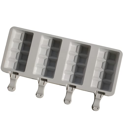 Moule en silicone pour crème glacée/moule à cube de crème glacée/quatre cavités/bâton en bois blanc 50 Cover