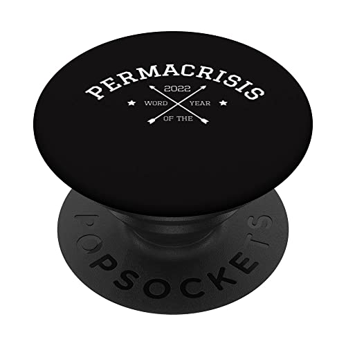 Permacrisis 2022 Word Of The Year Meaning Language Logophile PopSockets Swappable PopGrip, Black