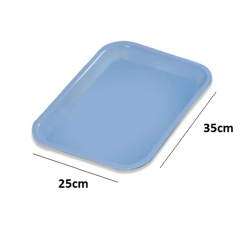 3 Pcs Dental Flat Tray Size B Autoclavable 250F Medical Procedure Instrument Set Up Flat Tray Size B - Baby Blue