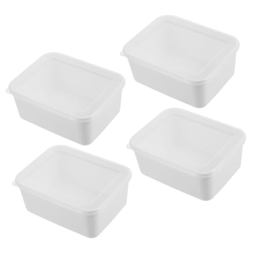 PAMINGONO 密封食品ボックス4個セット 大容量600ml 冷凍庫用保存ボックス 食品級素材使用 冷蔵庫用オーガナイザー 野菜室整理 キッチン収納向け