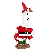 TVMALL Weihnachtskostüm für Porch Goose Santa Kleid oder Hose mit Hut, Passend für 43 cm & 58 cm Gänsefiguren Wintergarten-Gänse-Dekoration für den Außenbereich (Kleidung L)