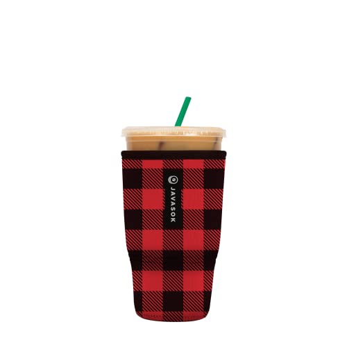 Sok It JavaSok Iced Coffee & Cold Soda Insulated Neoprene Cup Sleeve (Buffalo Check, Large: 30-32oz) - 2